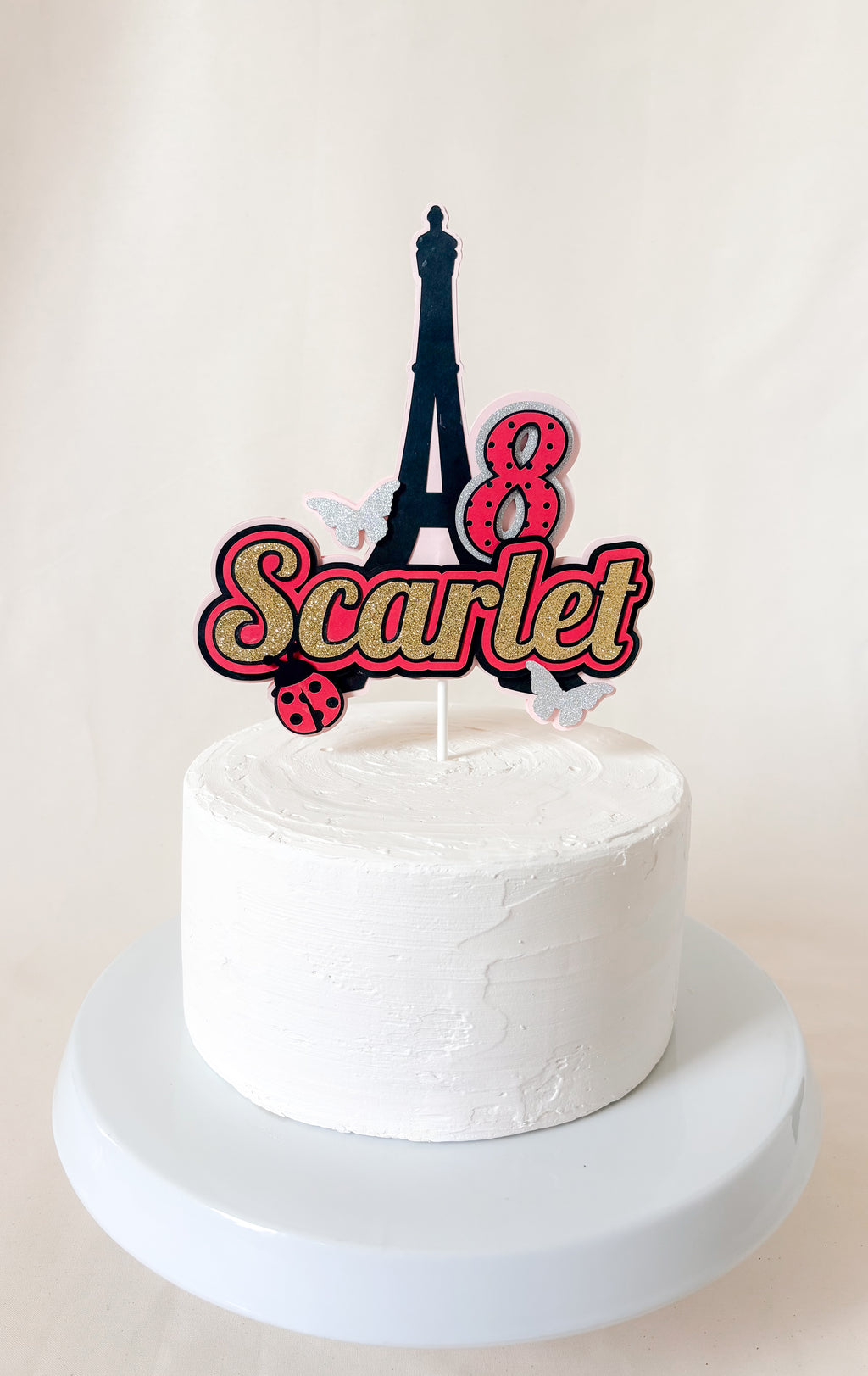 Ladybug Eiffel Tower Cake Topper