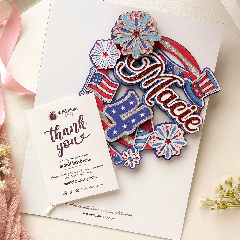 4th of July Cake Topper