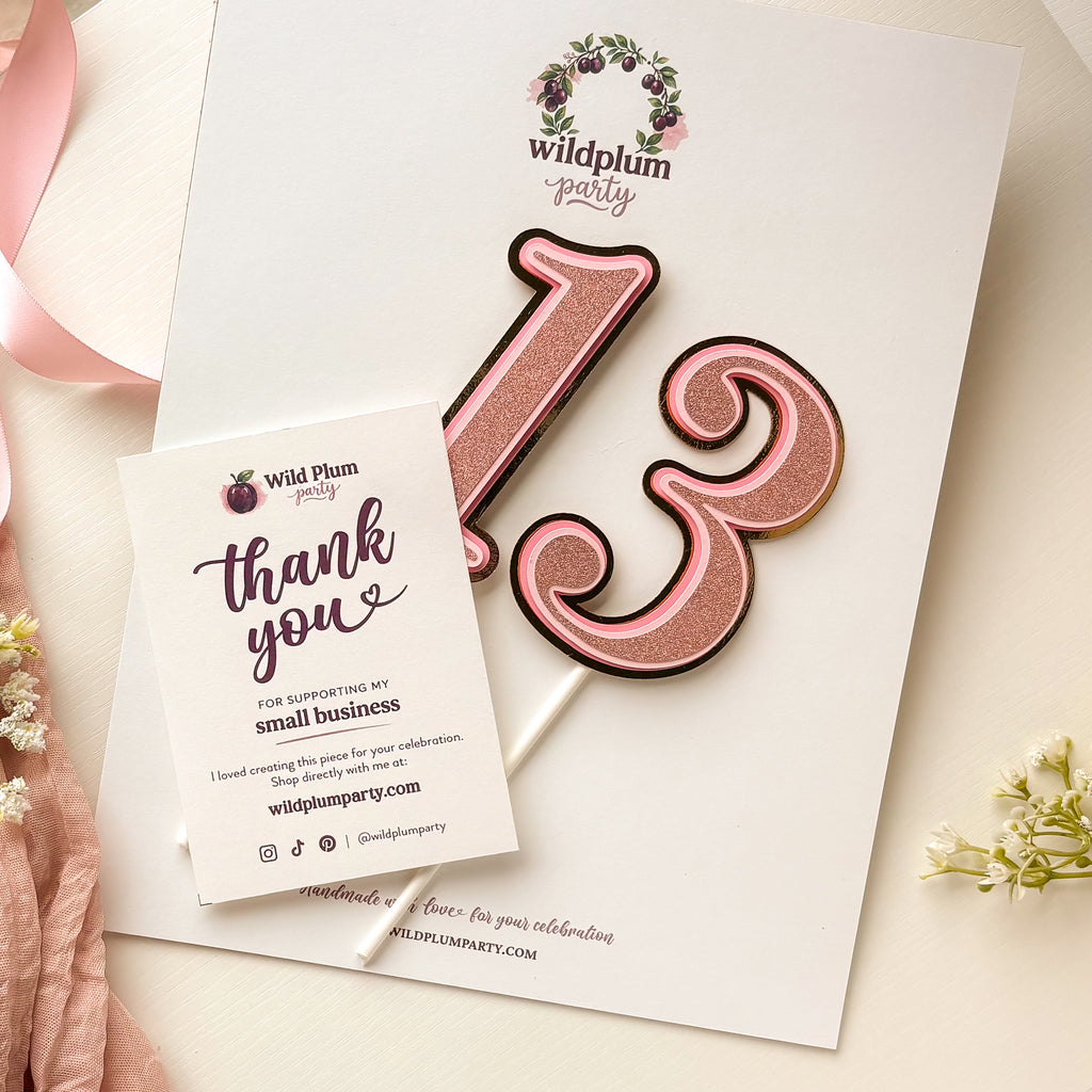 Custom Age Cake Topper – Simple & Sweet