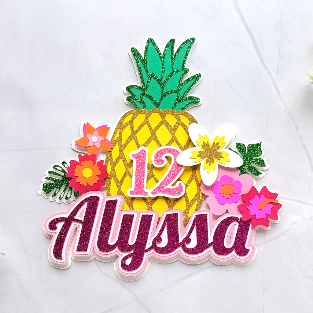 Luau Pineapple Cake Topper