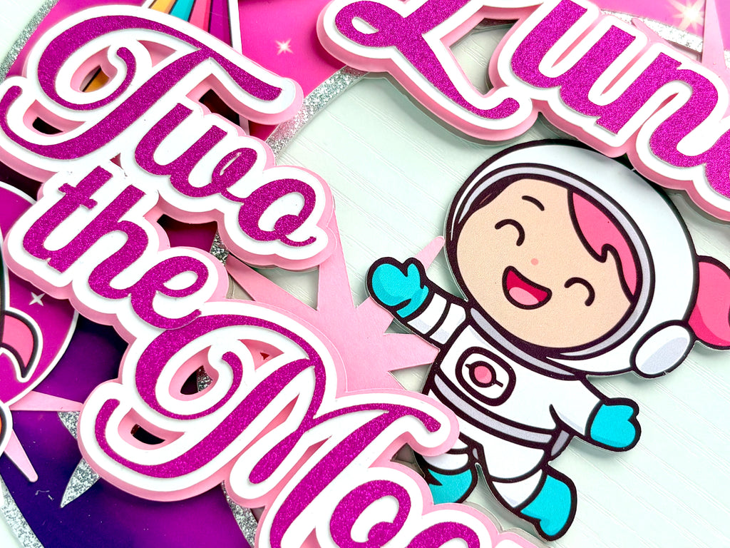 Two the Moon w/ Astronaut Cake Topper