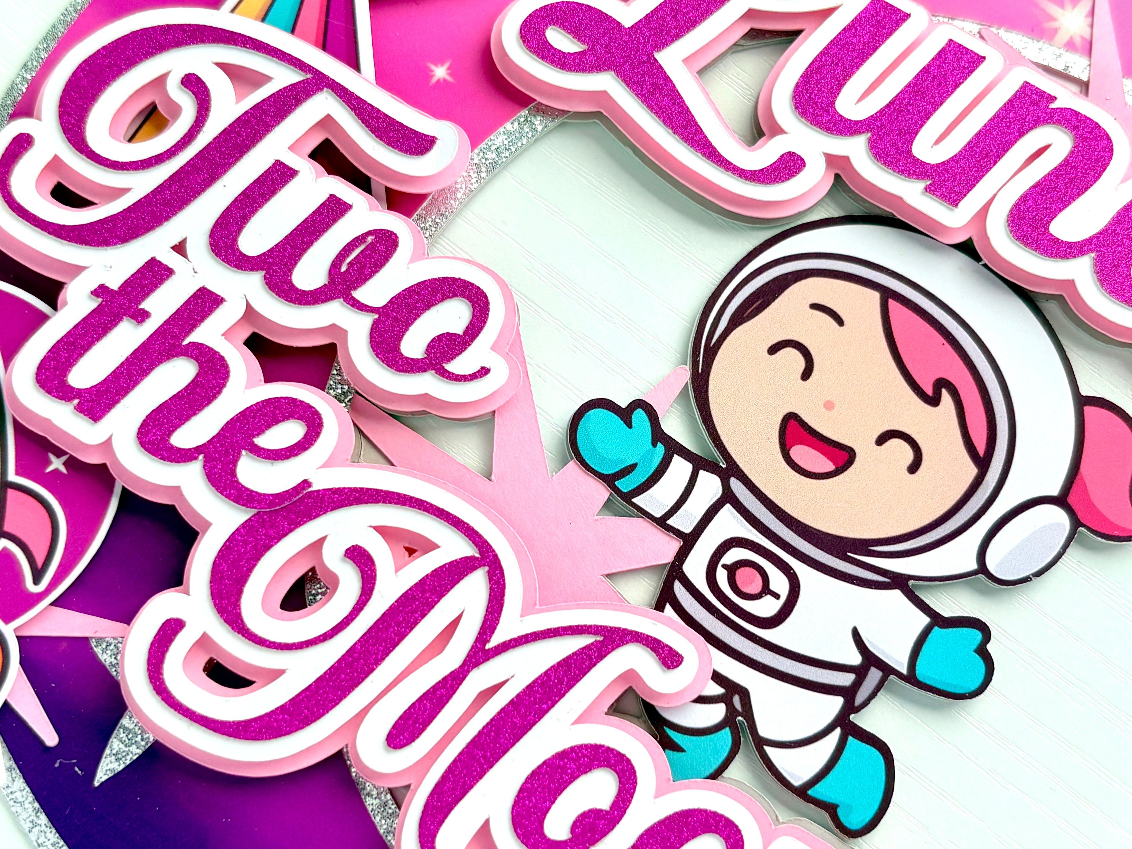 Two the Moon w/ Astronaut Cake Topper
