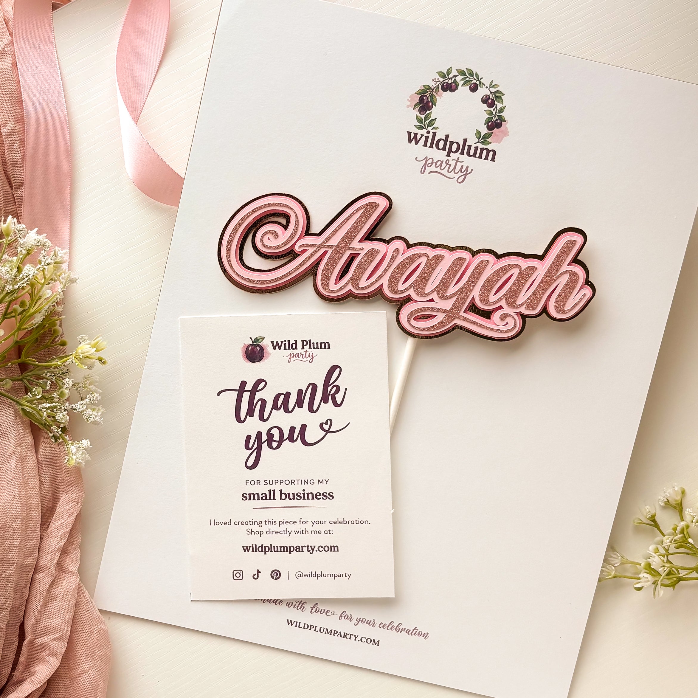 Script Name Cake Topper – Simple & Sweet
