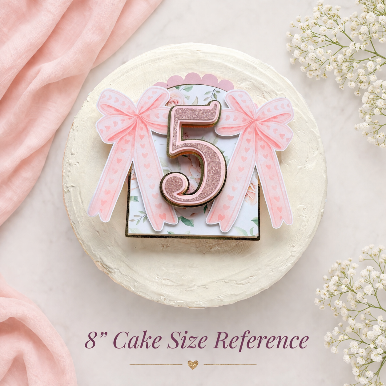 Elegant Pink Bow Cake Topper – Simple & Sweet