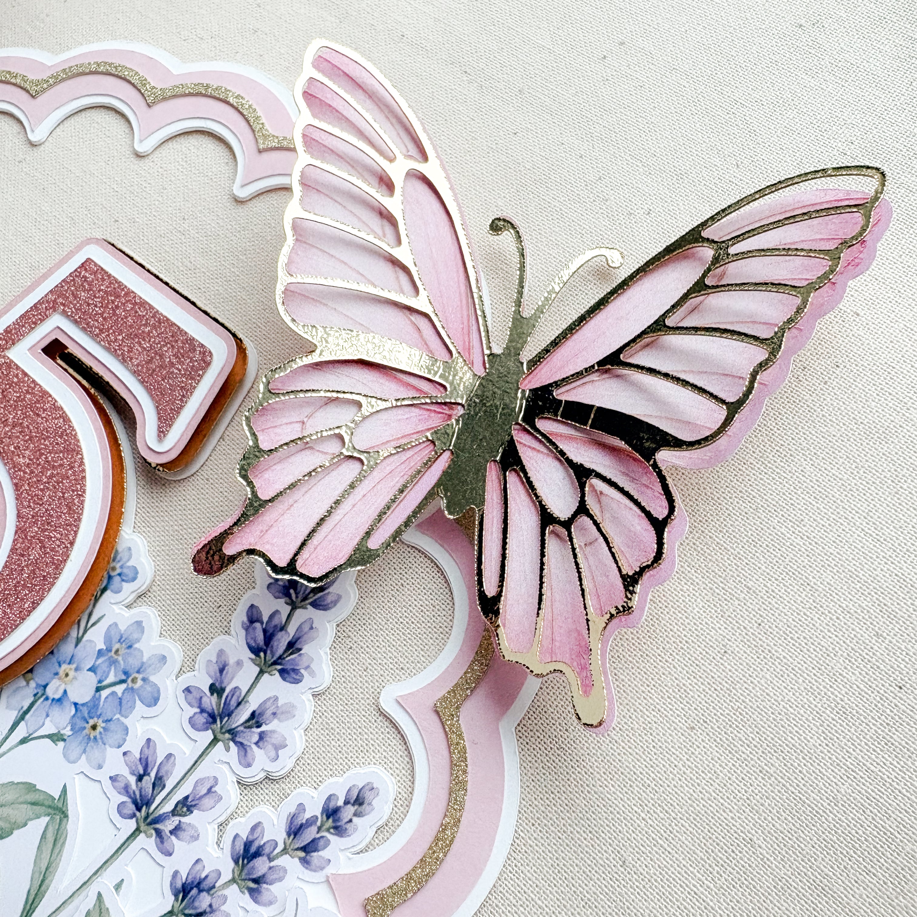 Butterfly Garden Birthday Cake Topper