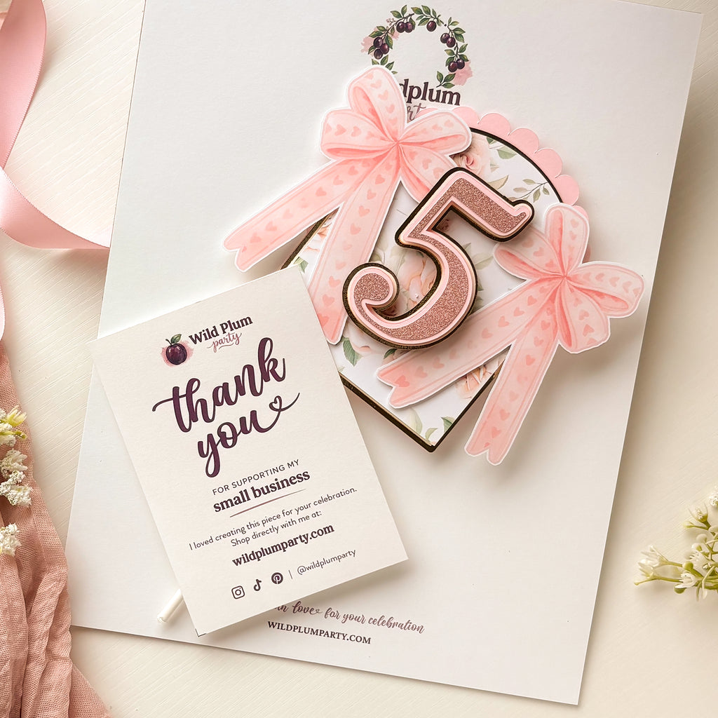 Elegant Pink Bow Cake Topper – Simple & Sweet