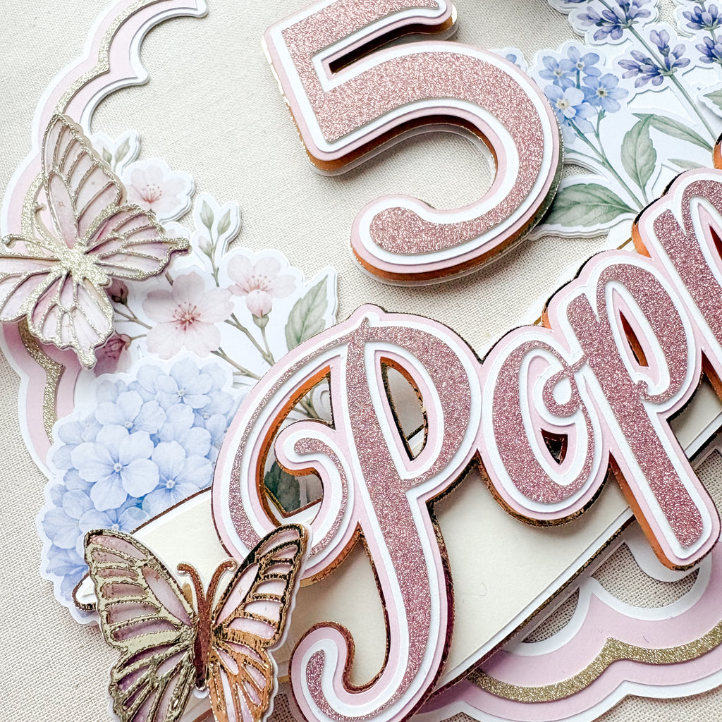 Butterfly Garden Birthday Cake Topper