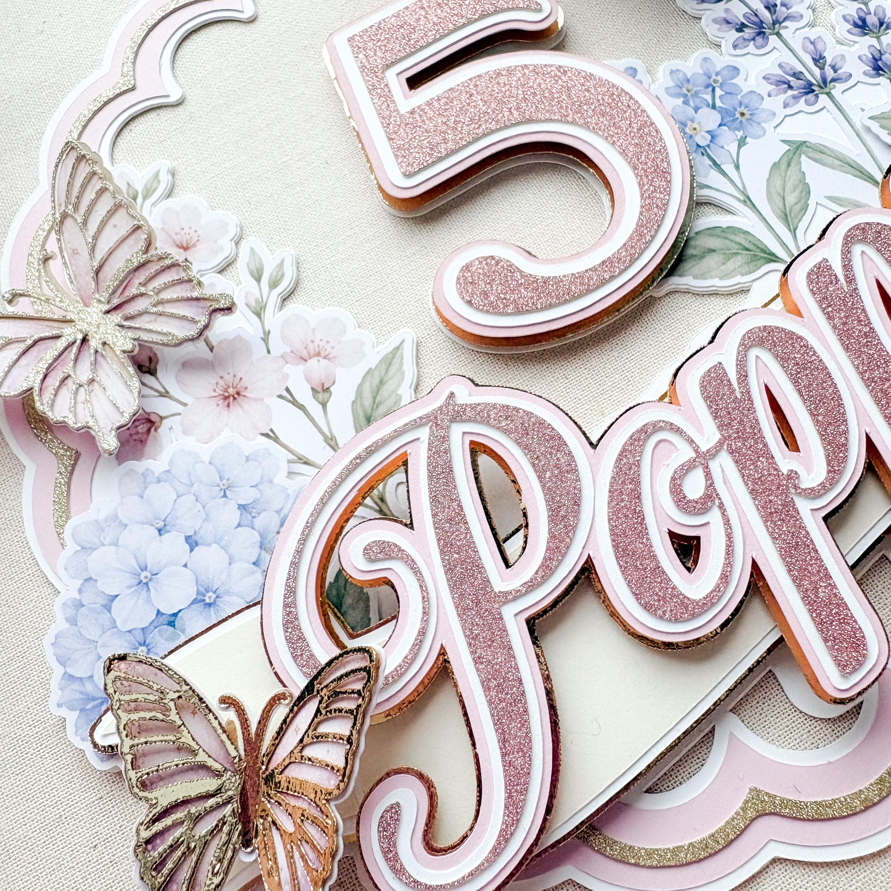 Butterfly Garden Birthday Cake Topper