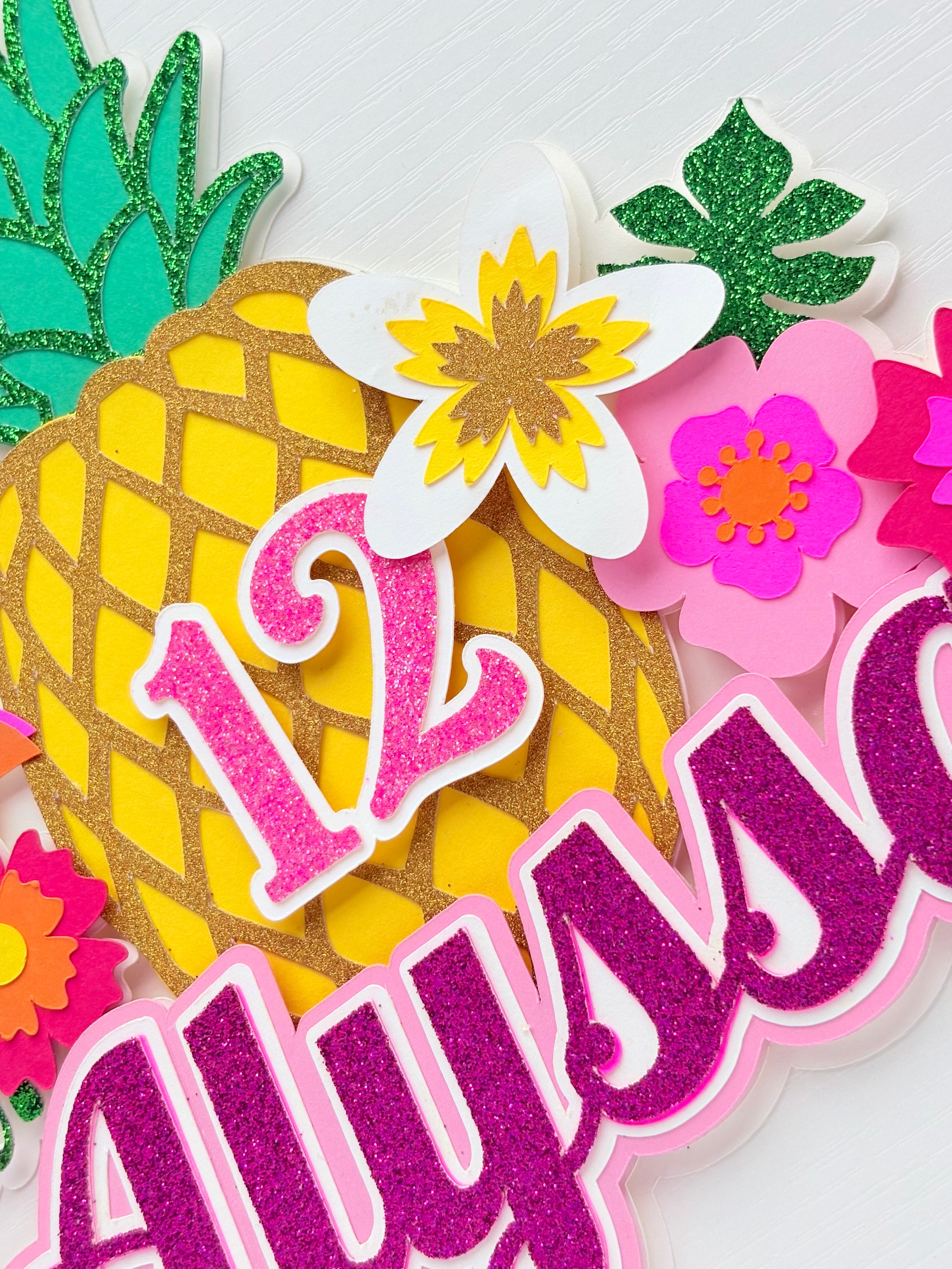 Luau Pineapple Cake Topper