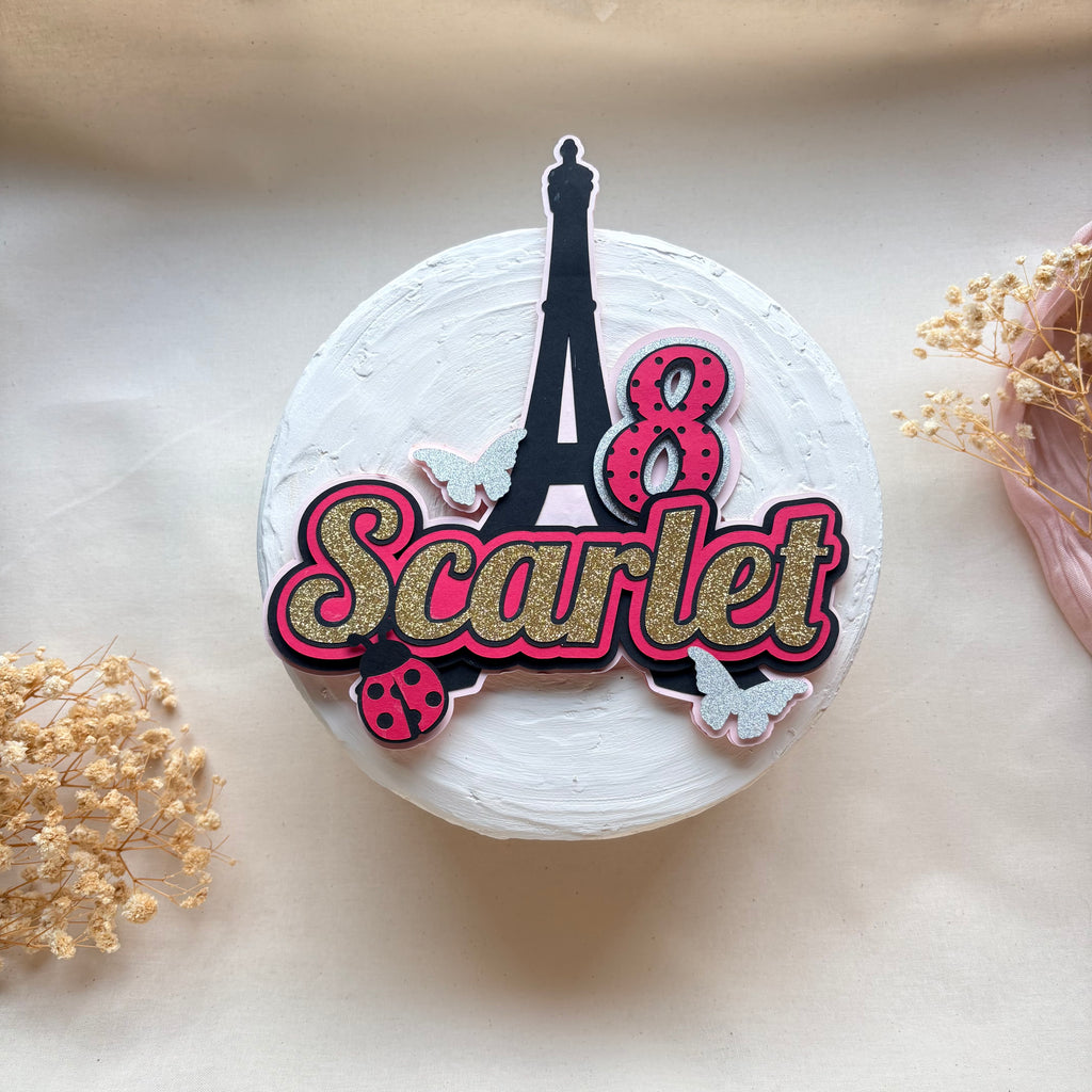 Ladybug Eiffel Tower Cake Topper