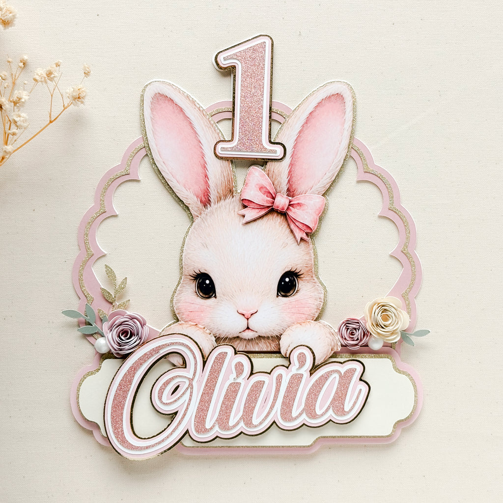 Personalized Bunny Cake Topper