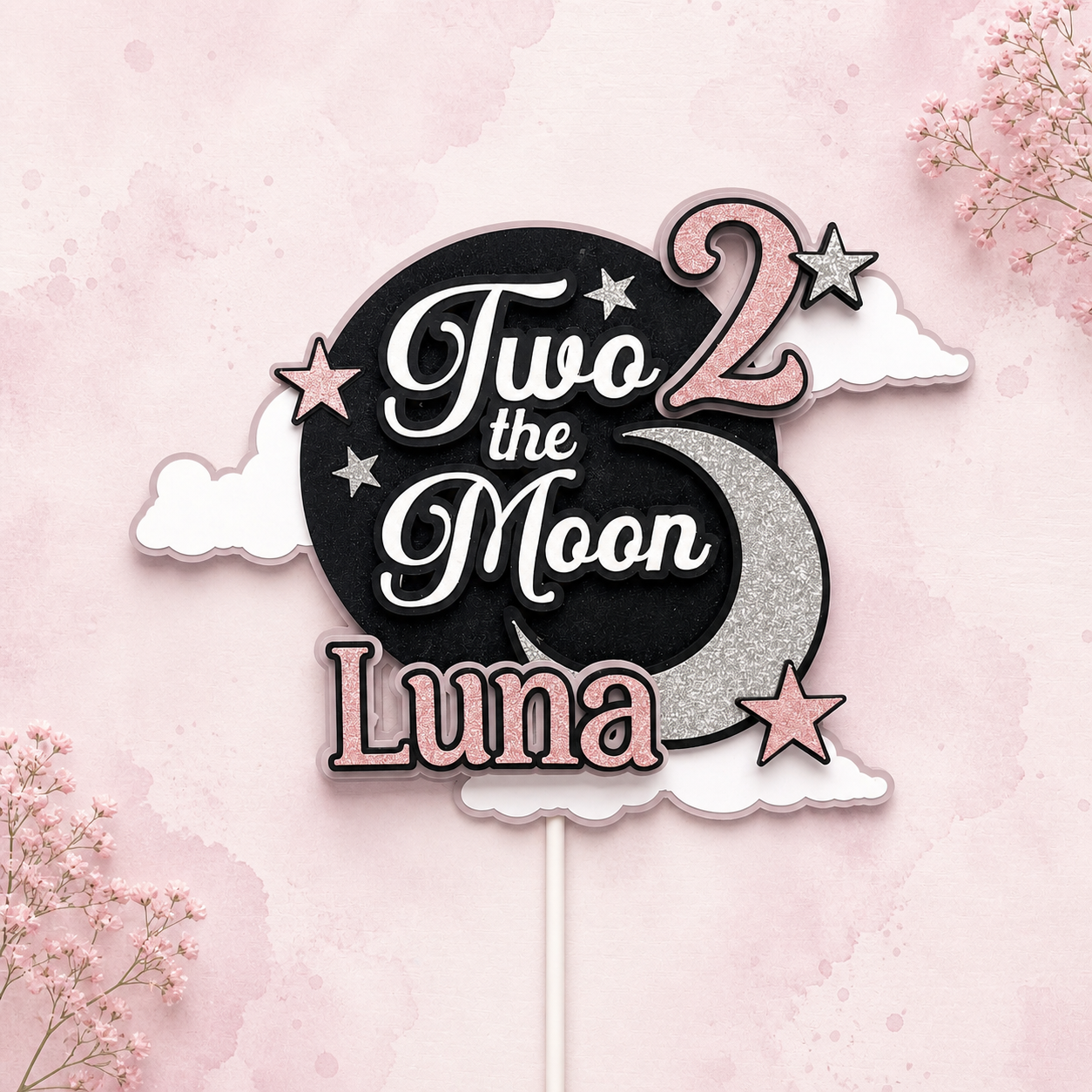 Two the Moon Cake Topper