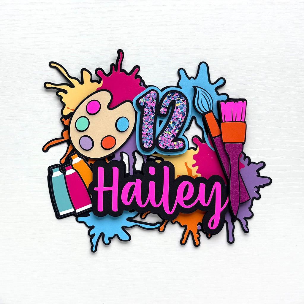 Art Party Cake Topper