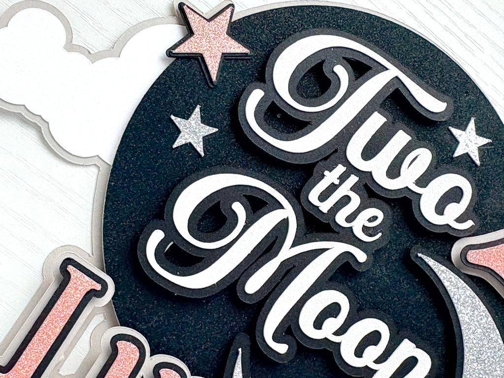Two the Moon Cake Topper
