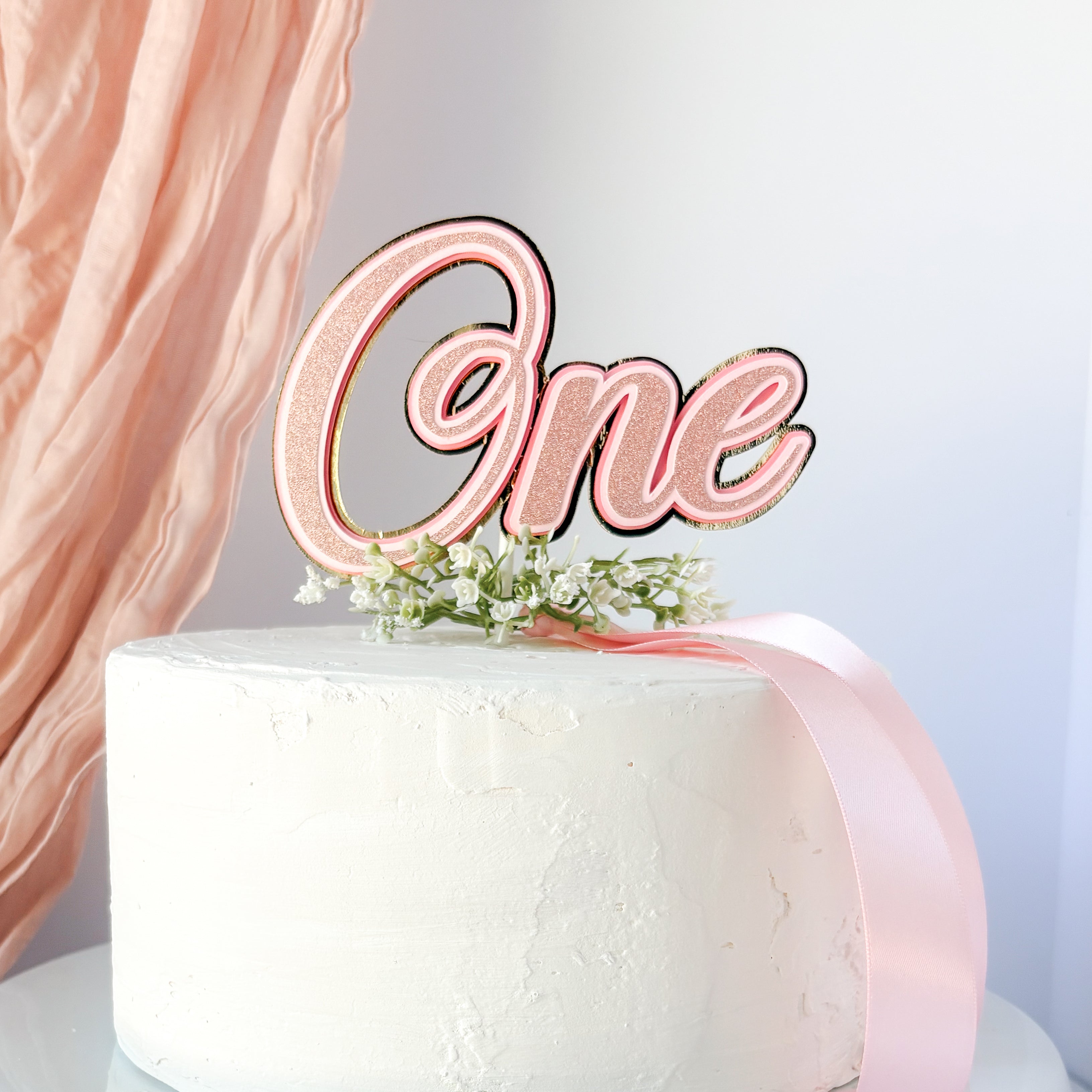 Script “One” Cake Topper – Simple & Sweet