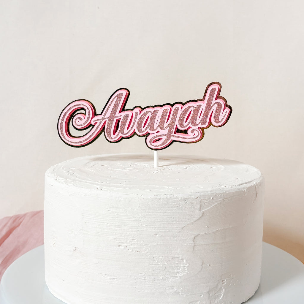 Script Name Cake Topper – Simple & Sweet