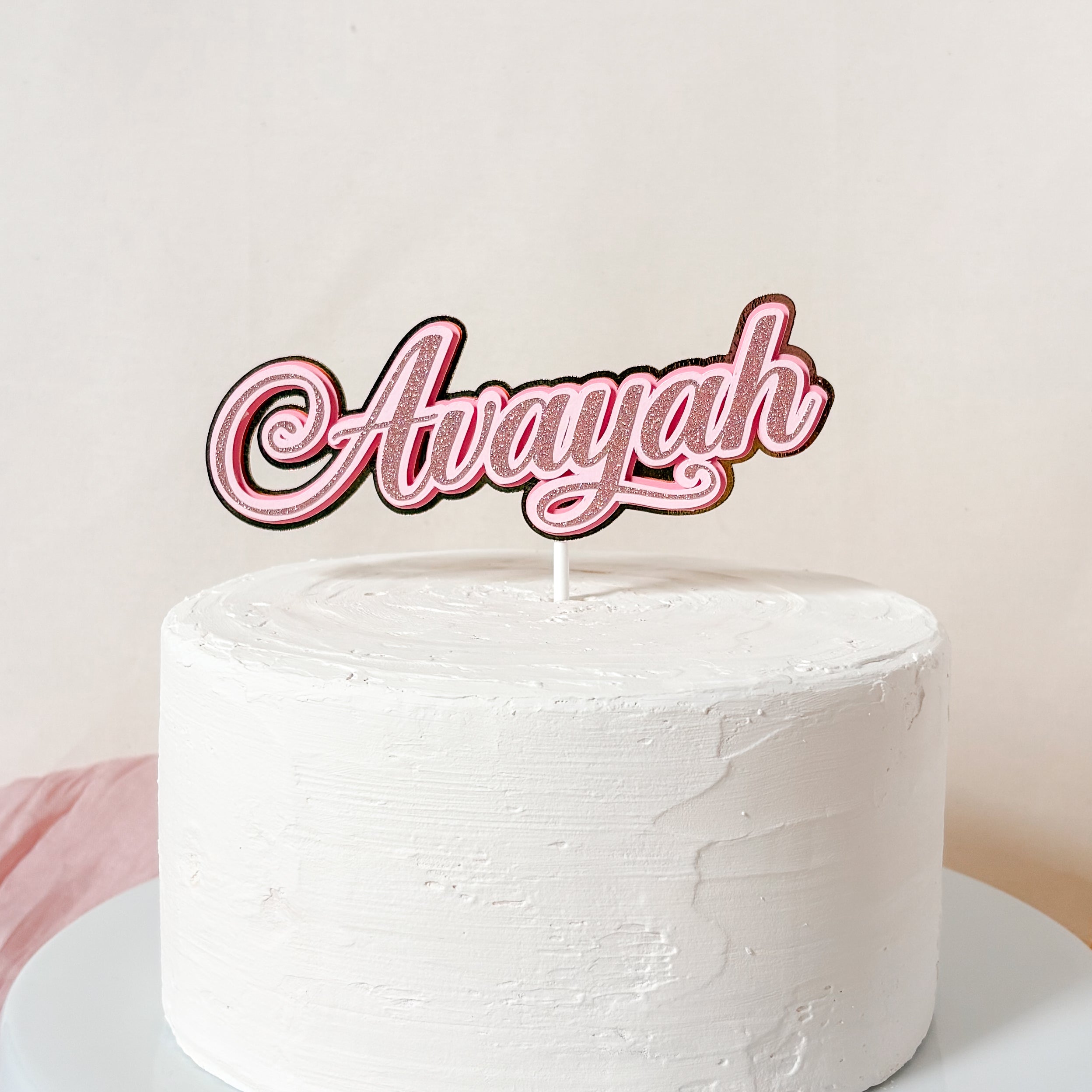 Script Name Cake Topper – Simple & Sweet
