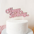 Happy Birthday Script Cake Topper – Simple & Sweet