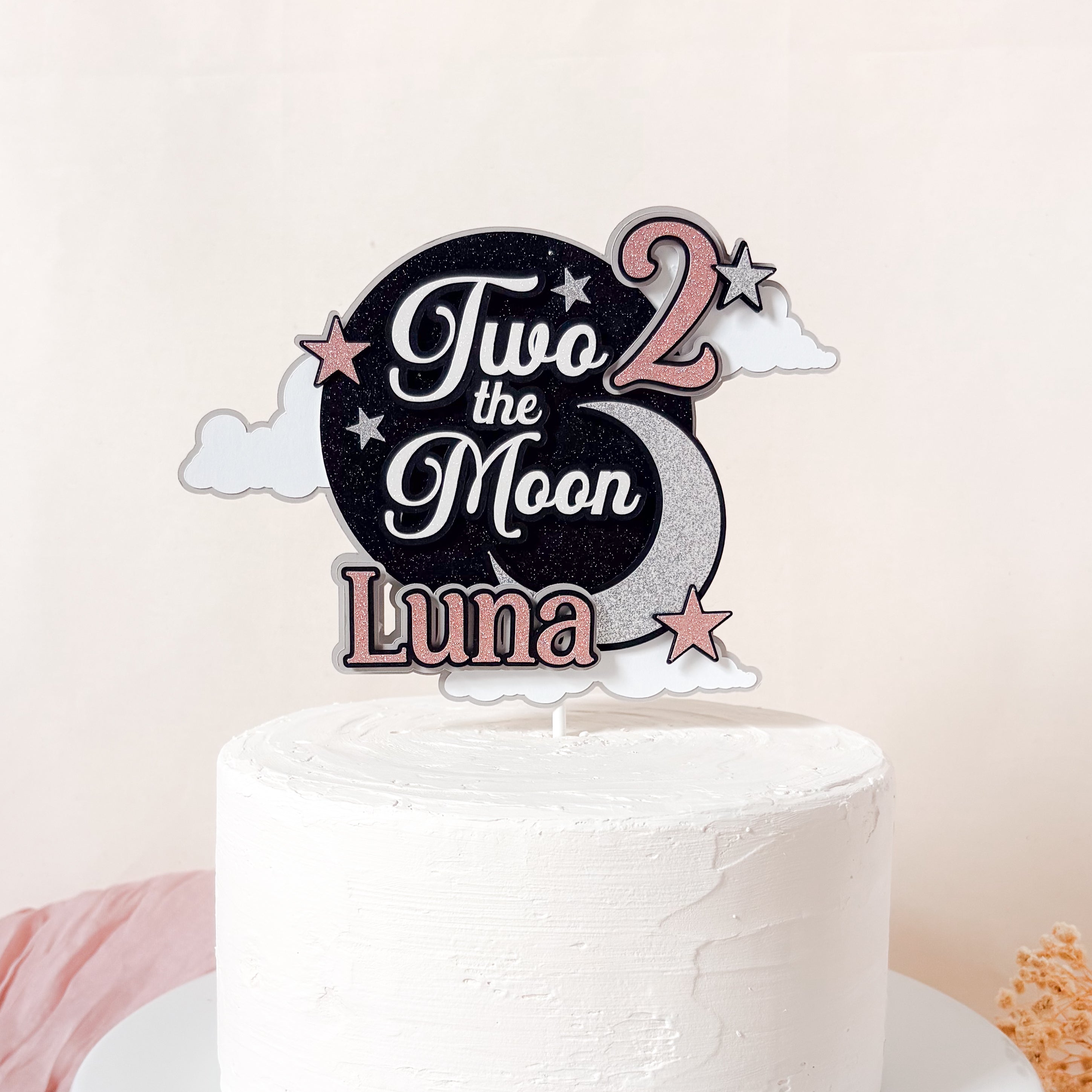 Two the Moon Cake Topper