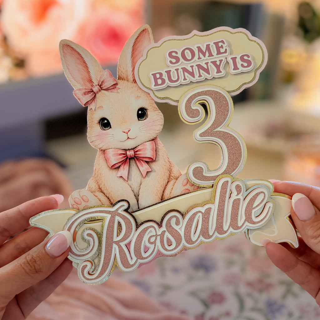Some Bunny Is Turning Bunny Birthday Cake Topper