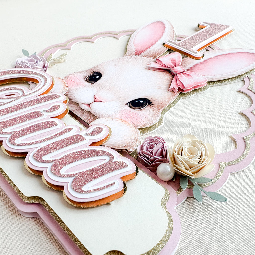 Personalized Bunny Cake Topper