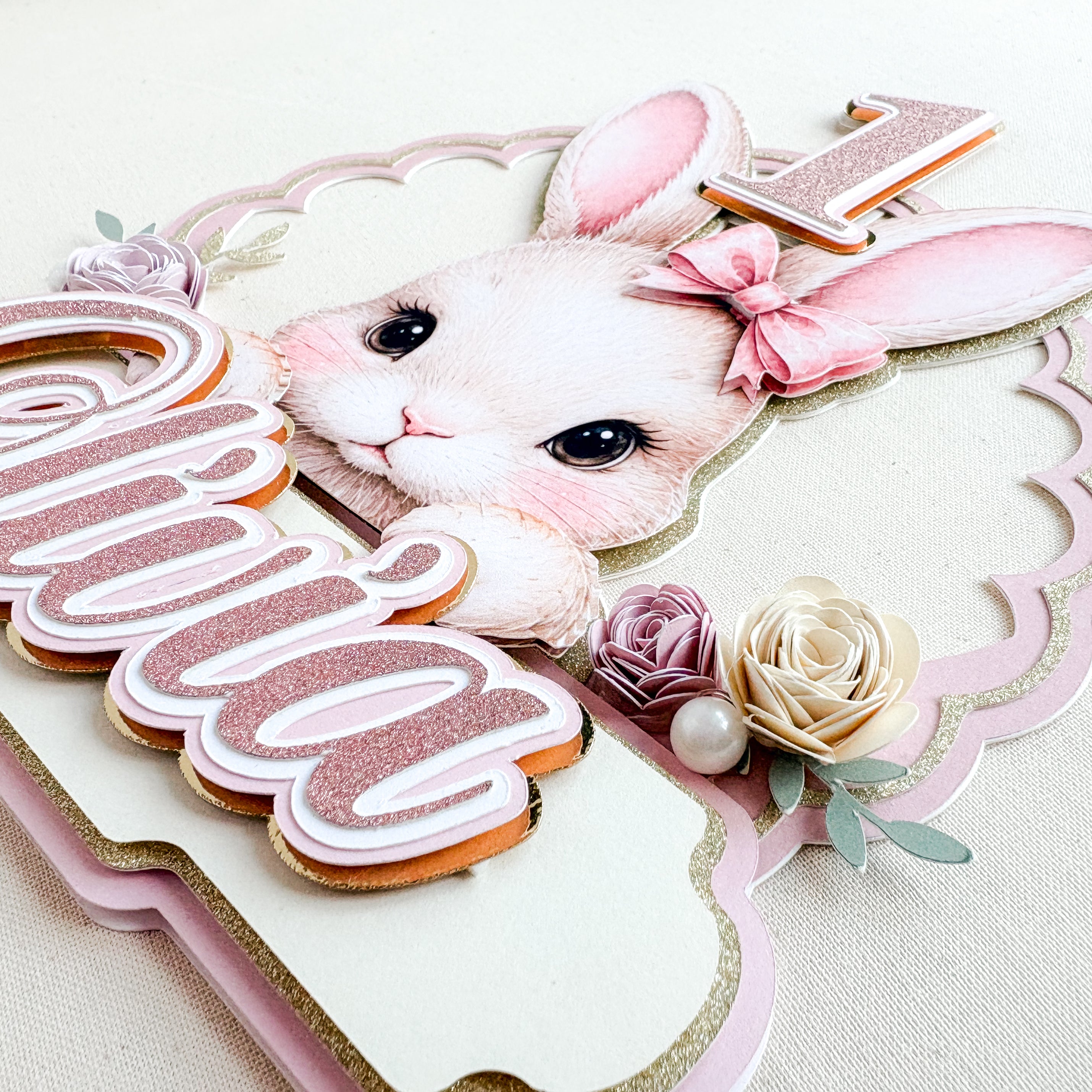 Personalized Bunny Cake Topper