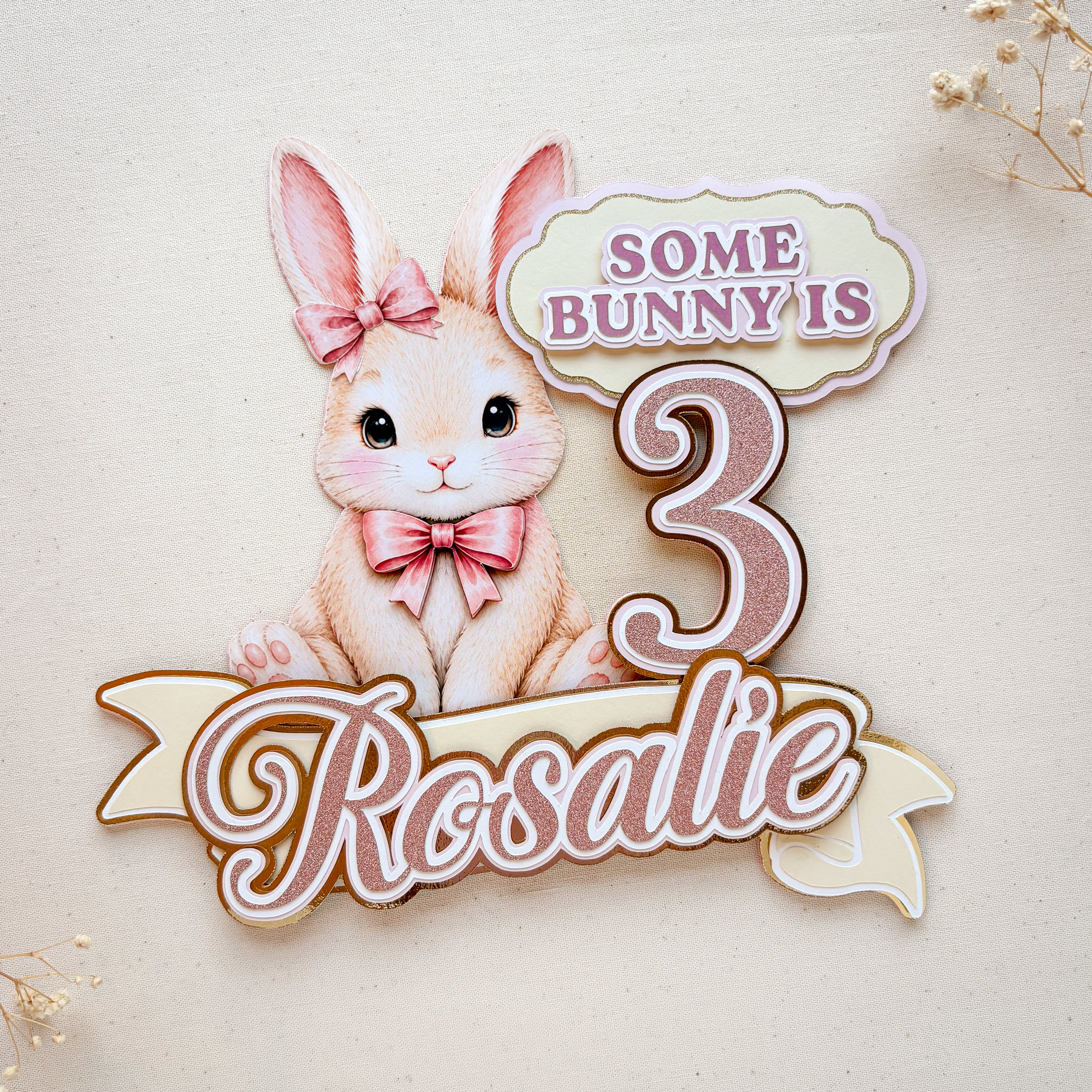Some Bunny Is Turning Bunny Birthday Cake Topper