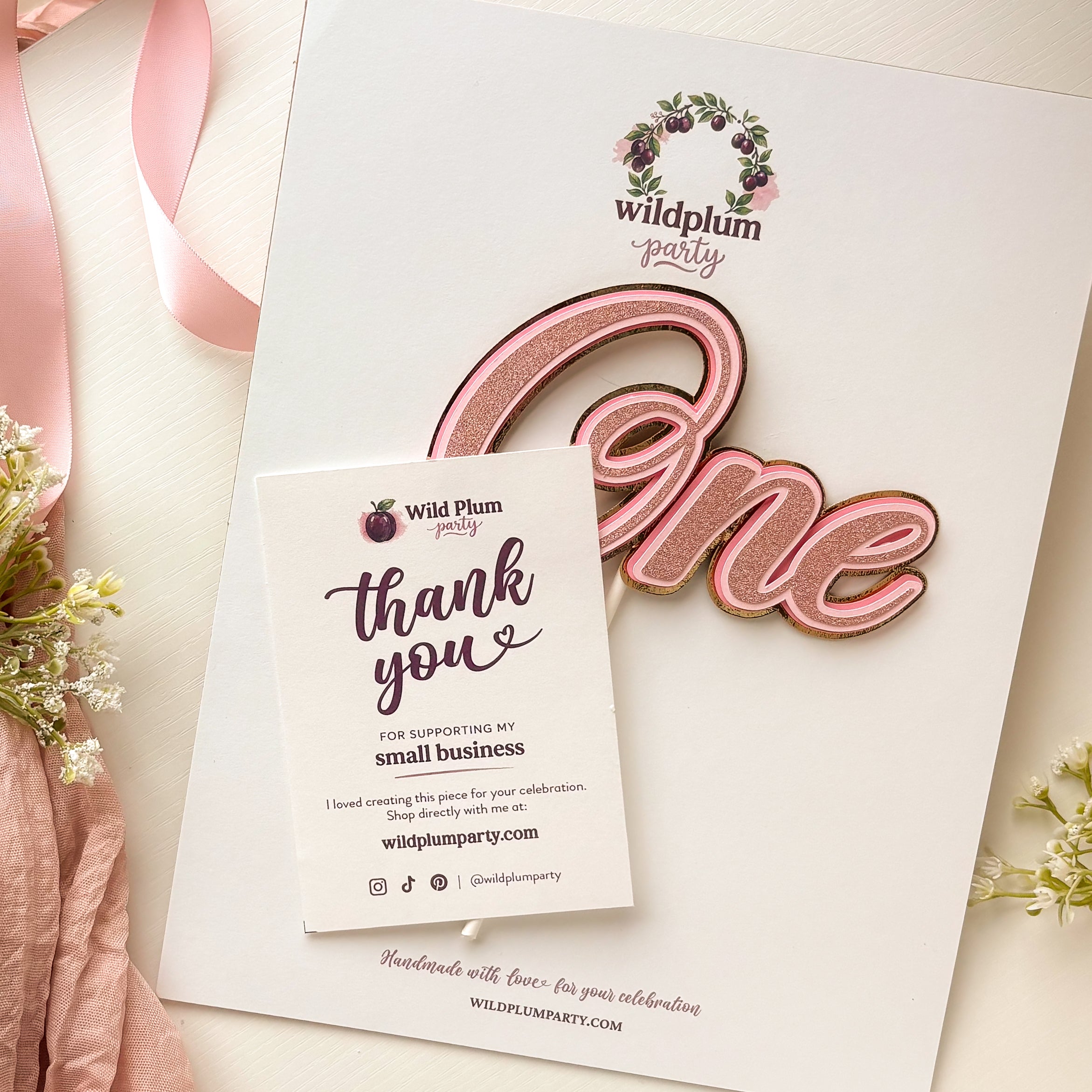 Script “One” Cake Topper – Simple & Sweet