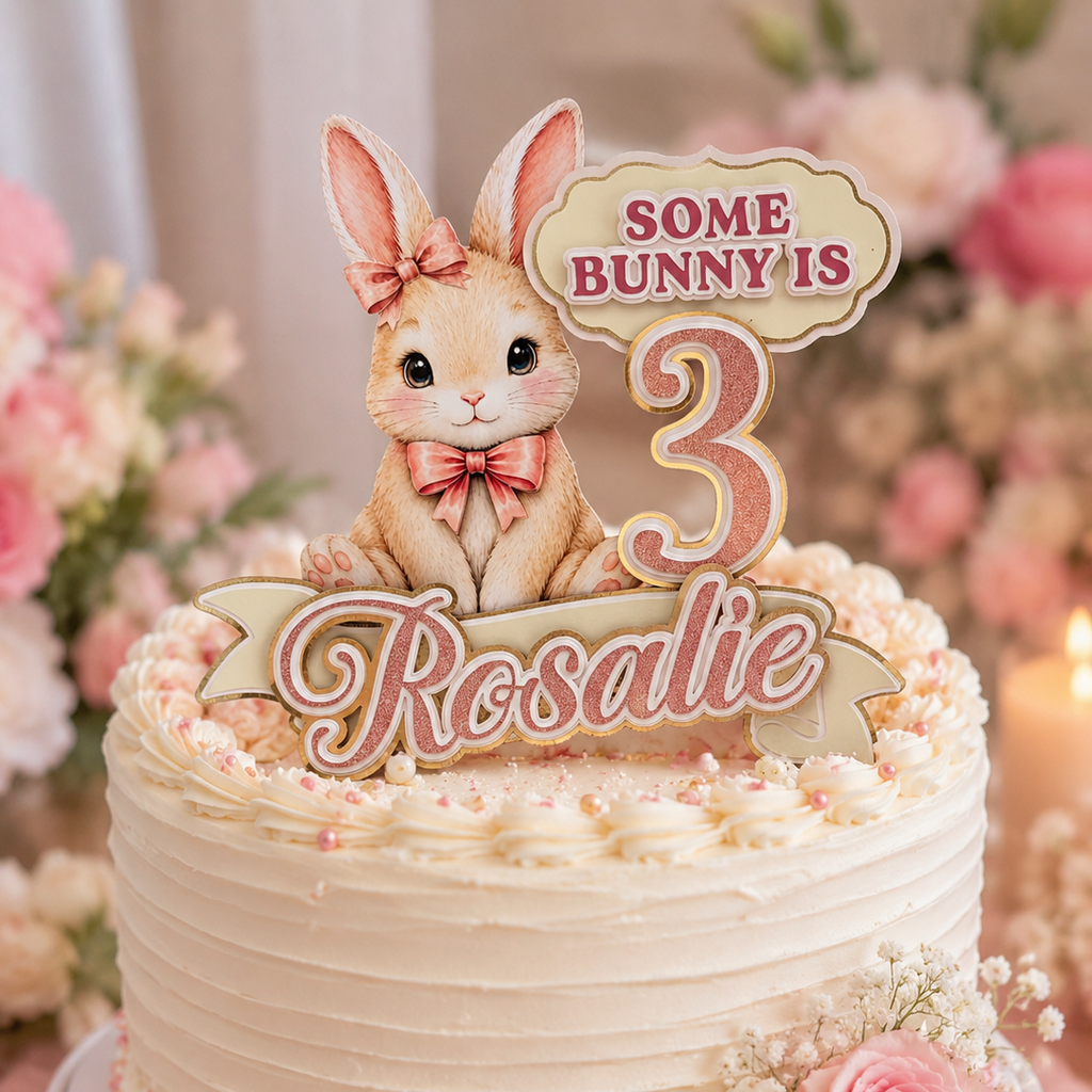 Some Bunny Is Turning Bunny Birthday Cake Topper