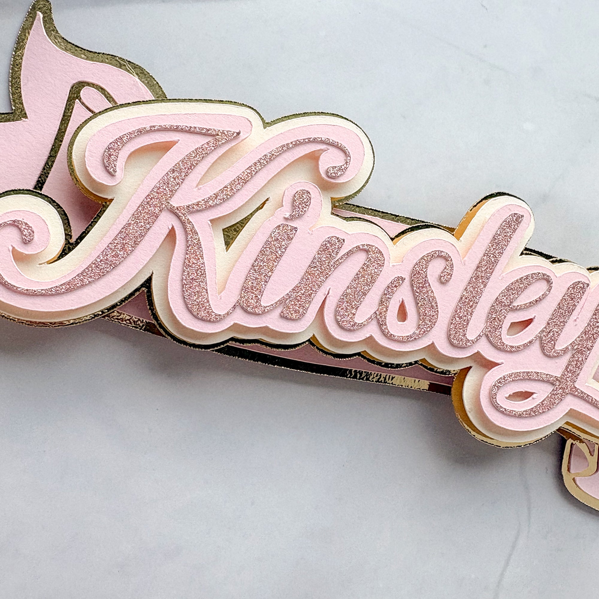 Script Name Banner Cake Topper – Simple & Sweet