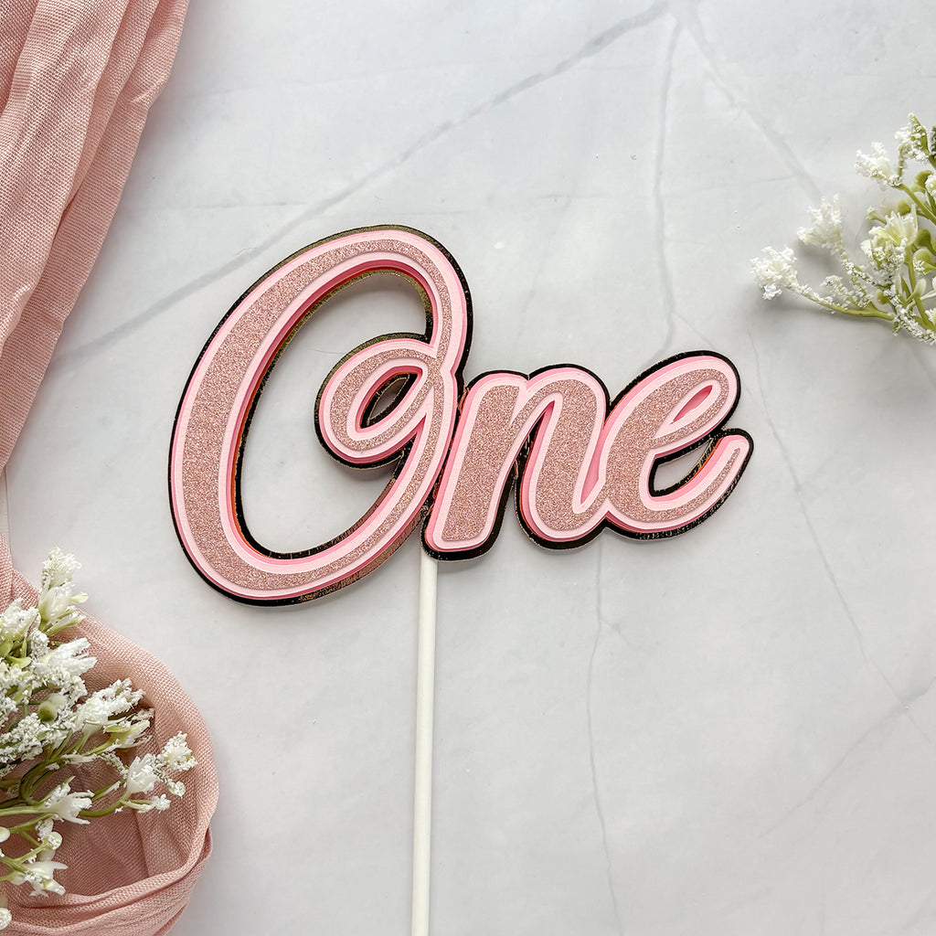 Script “One” Cake Topper – Simple & Sweet