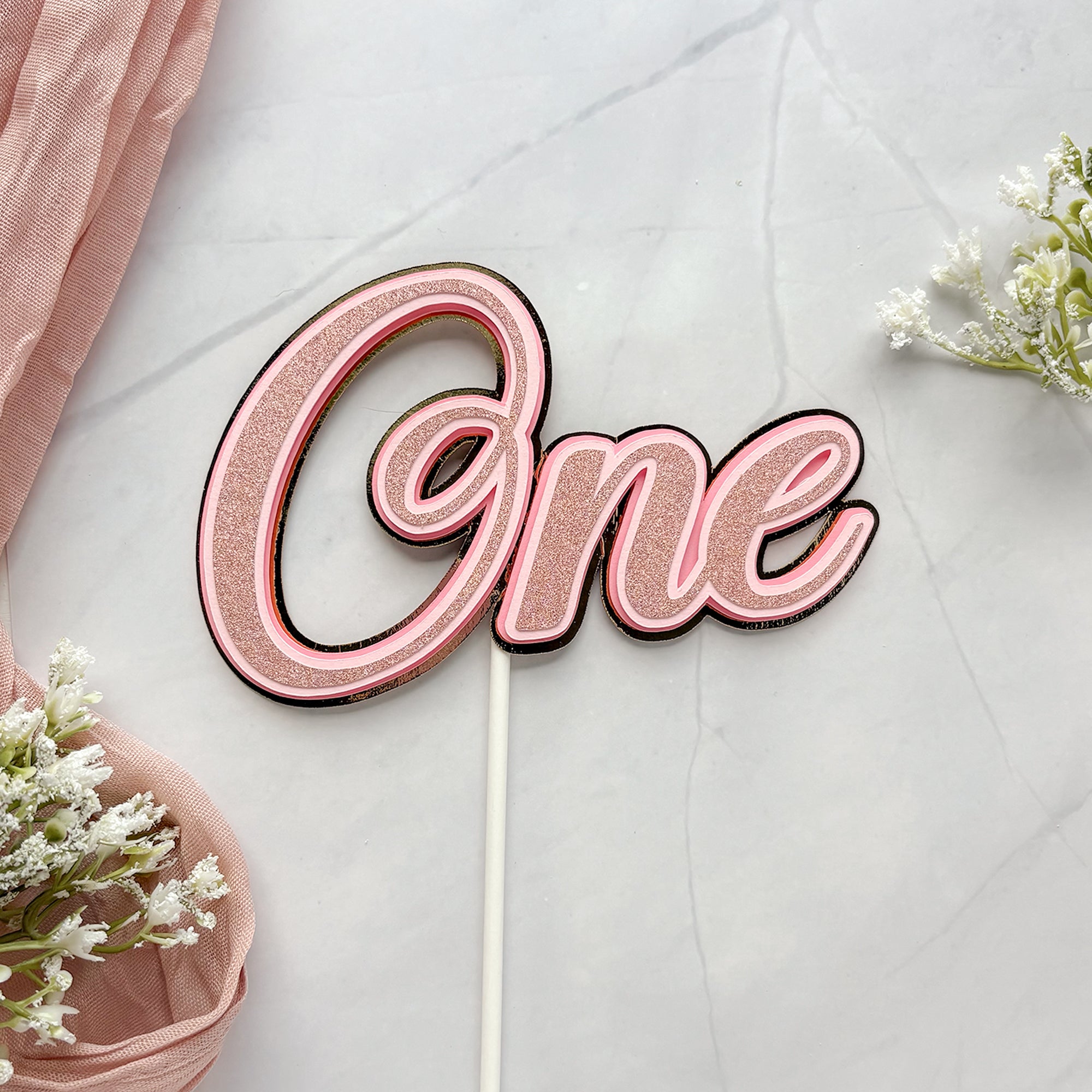 Script “One” Cake Topper – Simple & Sweet