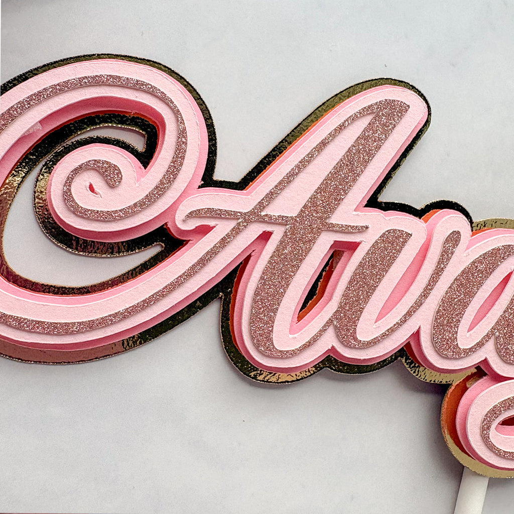 Script Name Cake Topper – Simple & Sweet