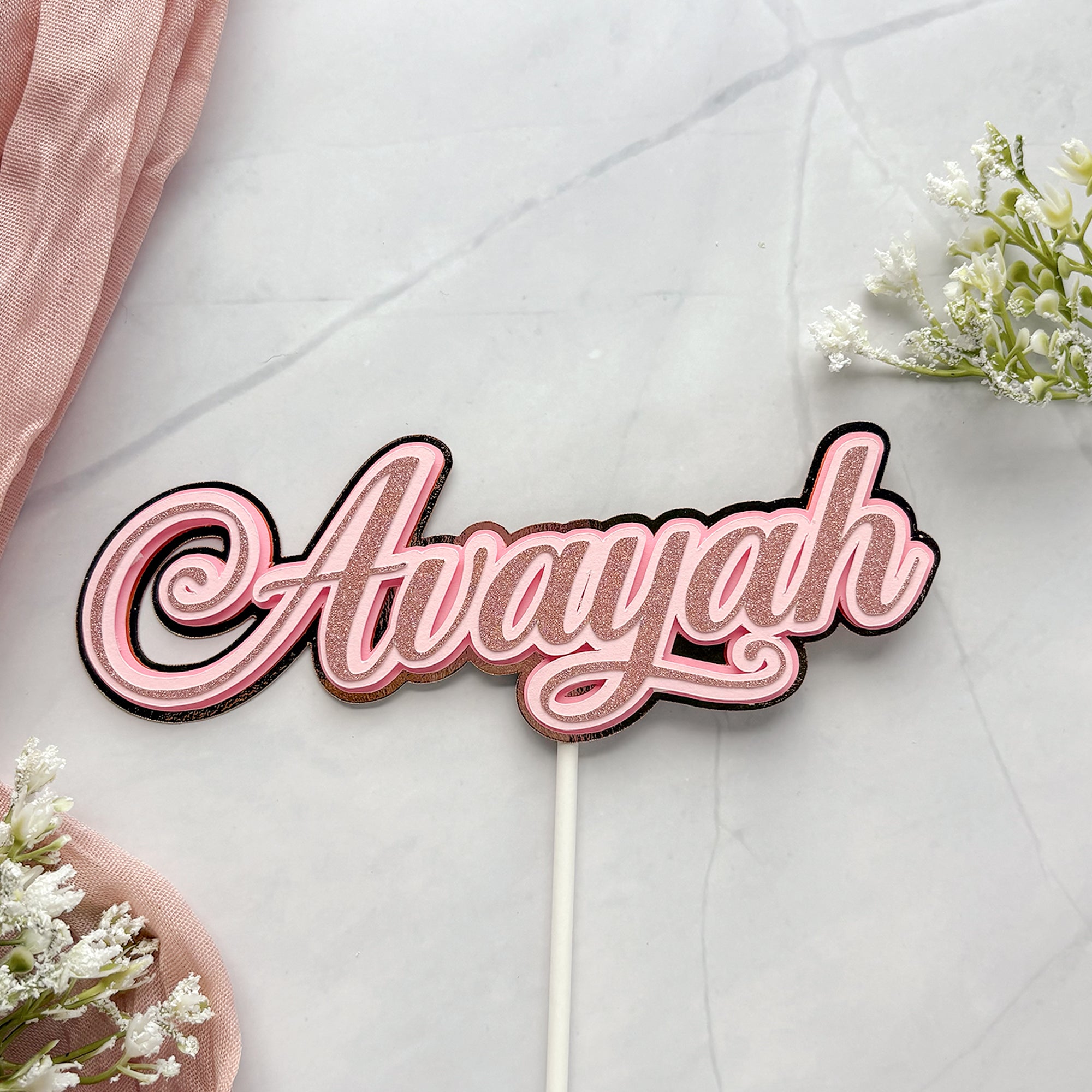 Script Name Cake Topper – Simple & Sweet