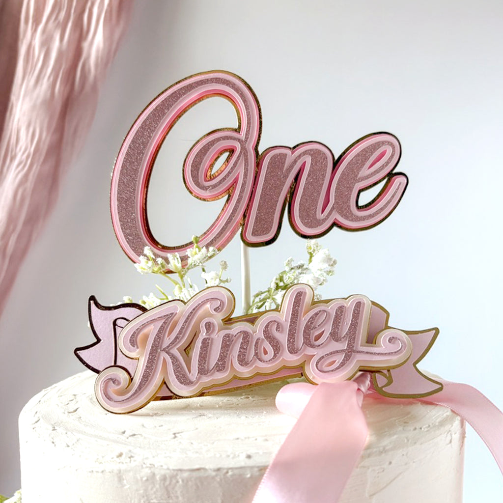 Script “One” Cake Topper – Simple & Sweet
