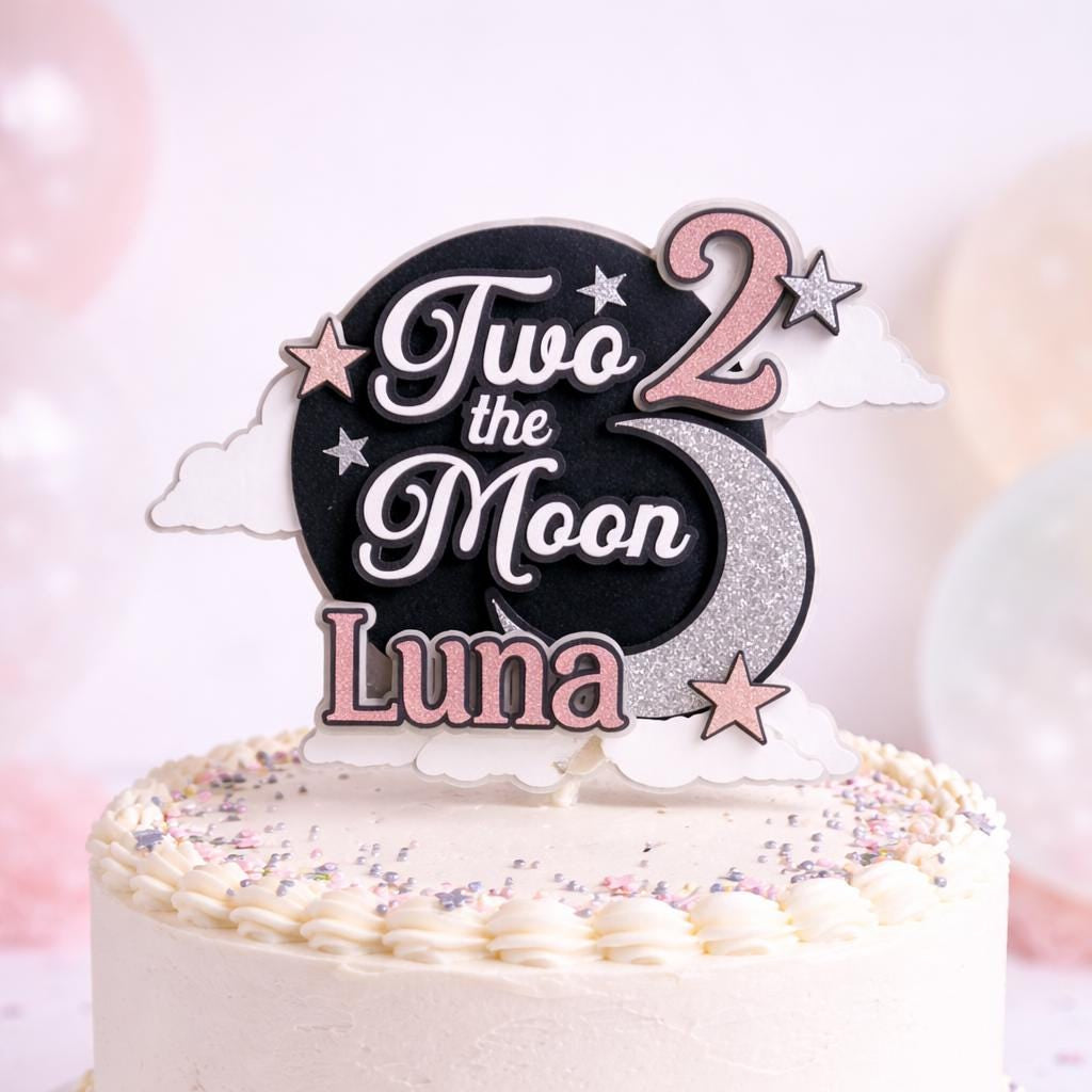 Two the Moon Cake Topper