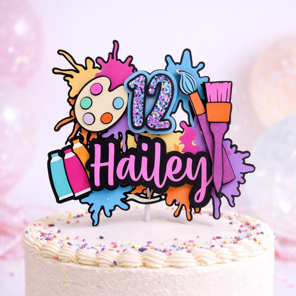 Art Party Cake Topper