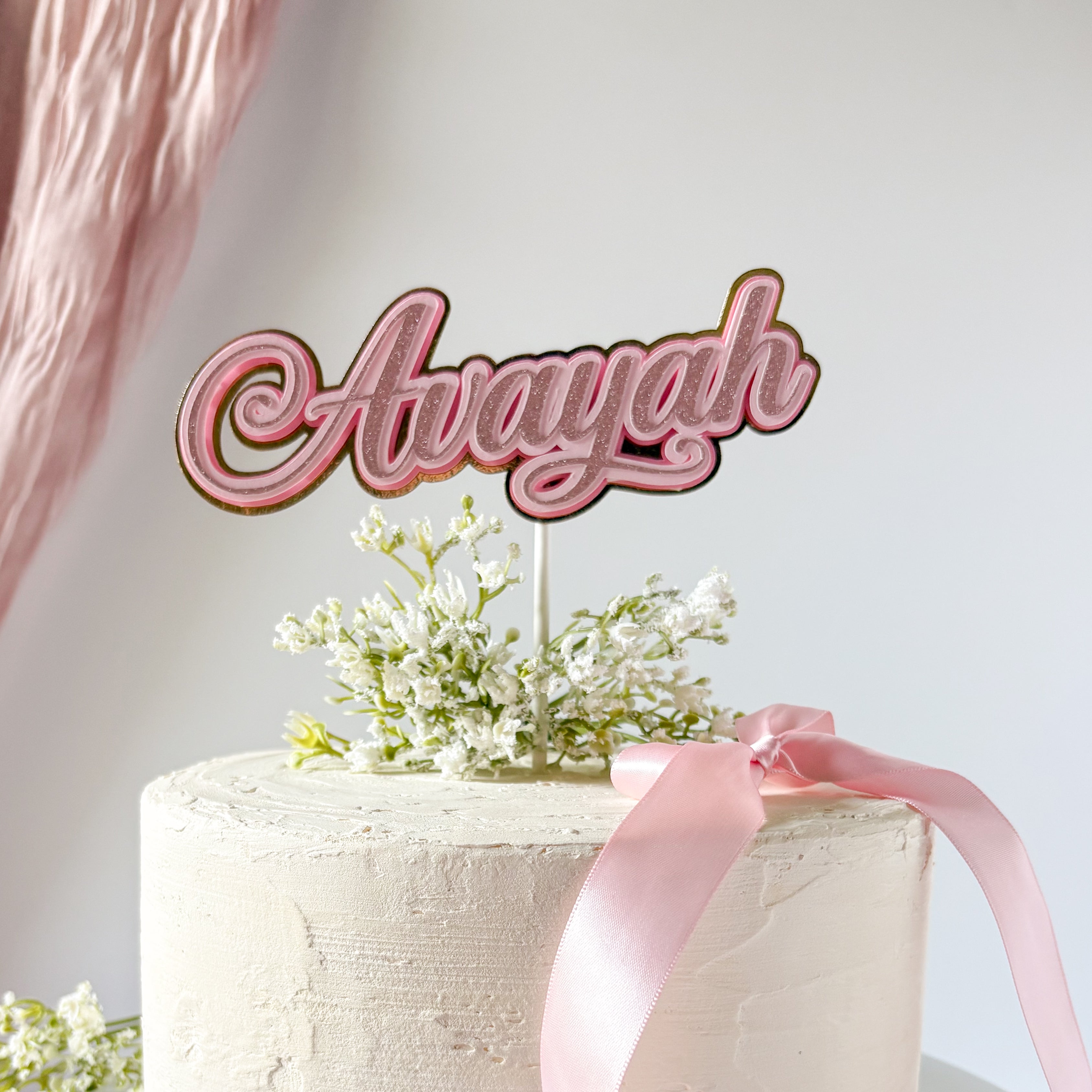 Script Name Cake Topper – Simple & Sweet