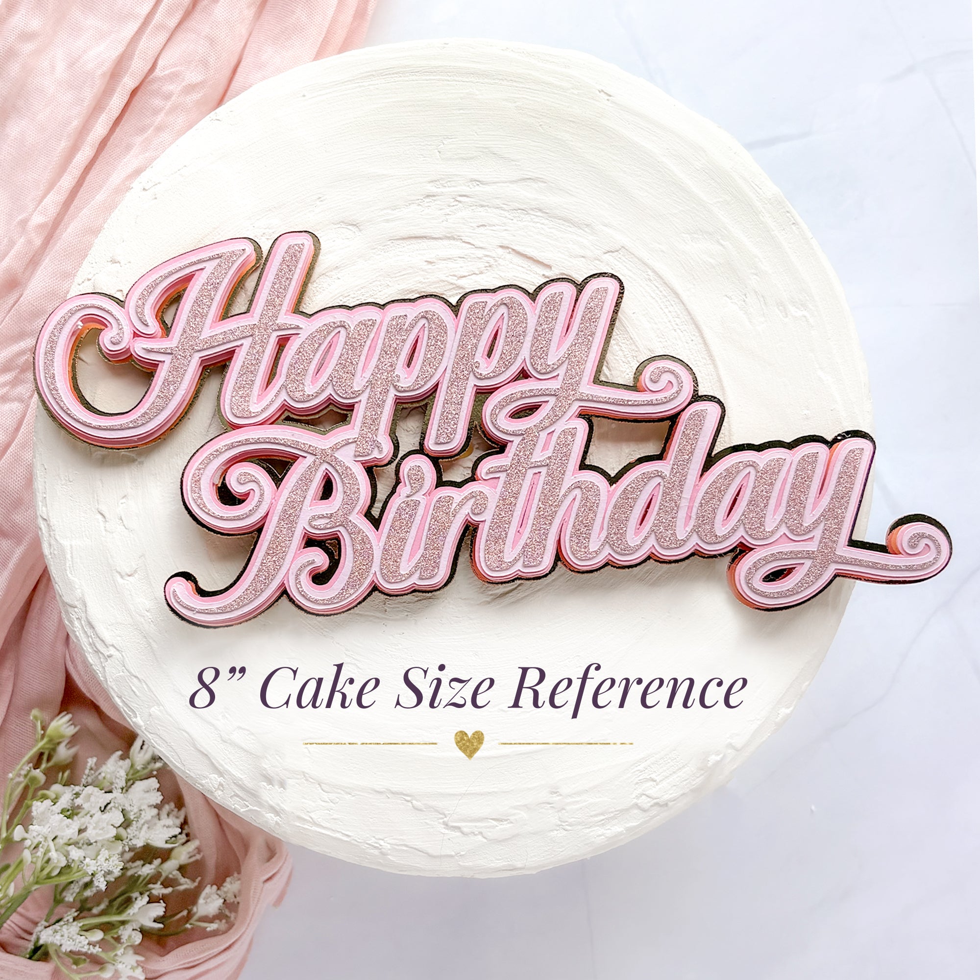 Happy Birthday Script Cake Topper – Simple & Sweet