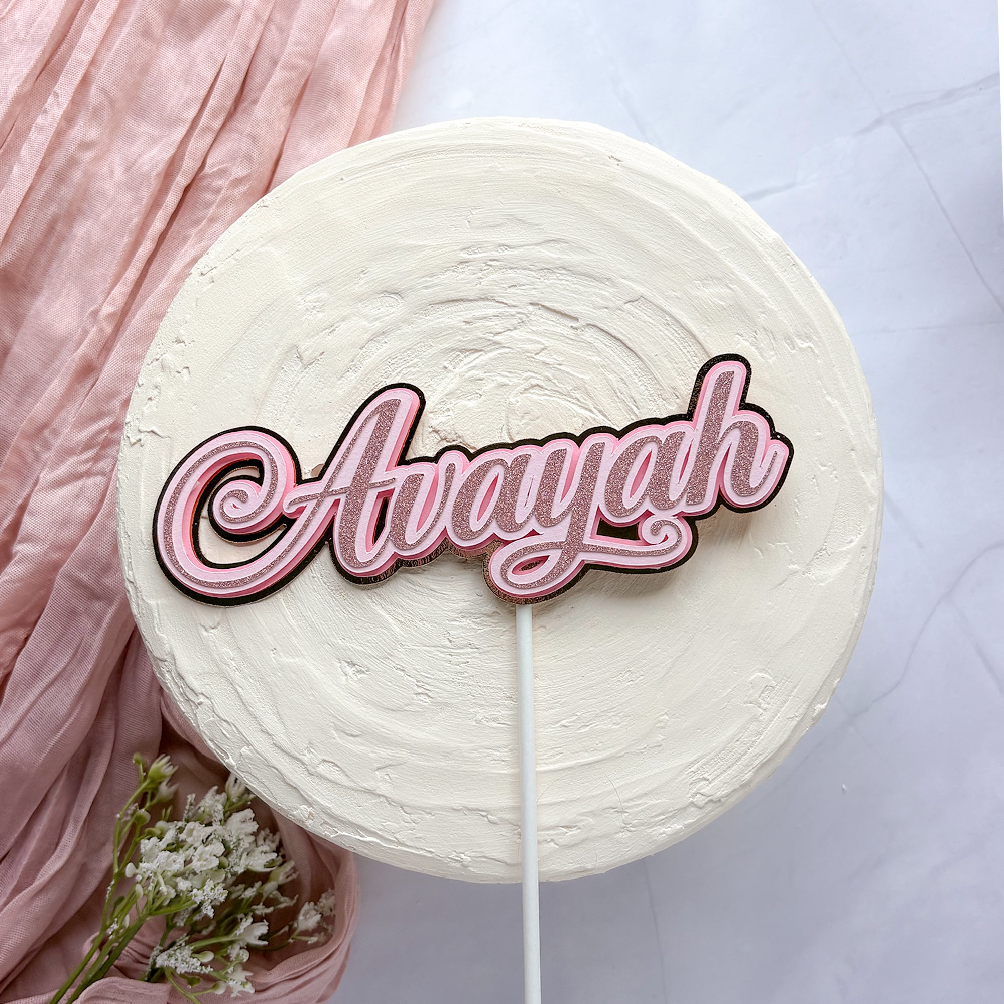 Script Name Cake Topper – Simple & Sweet