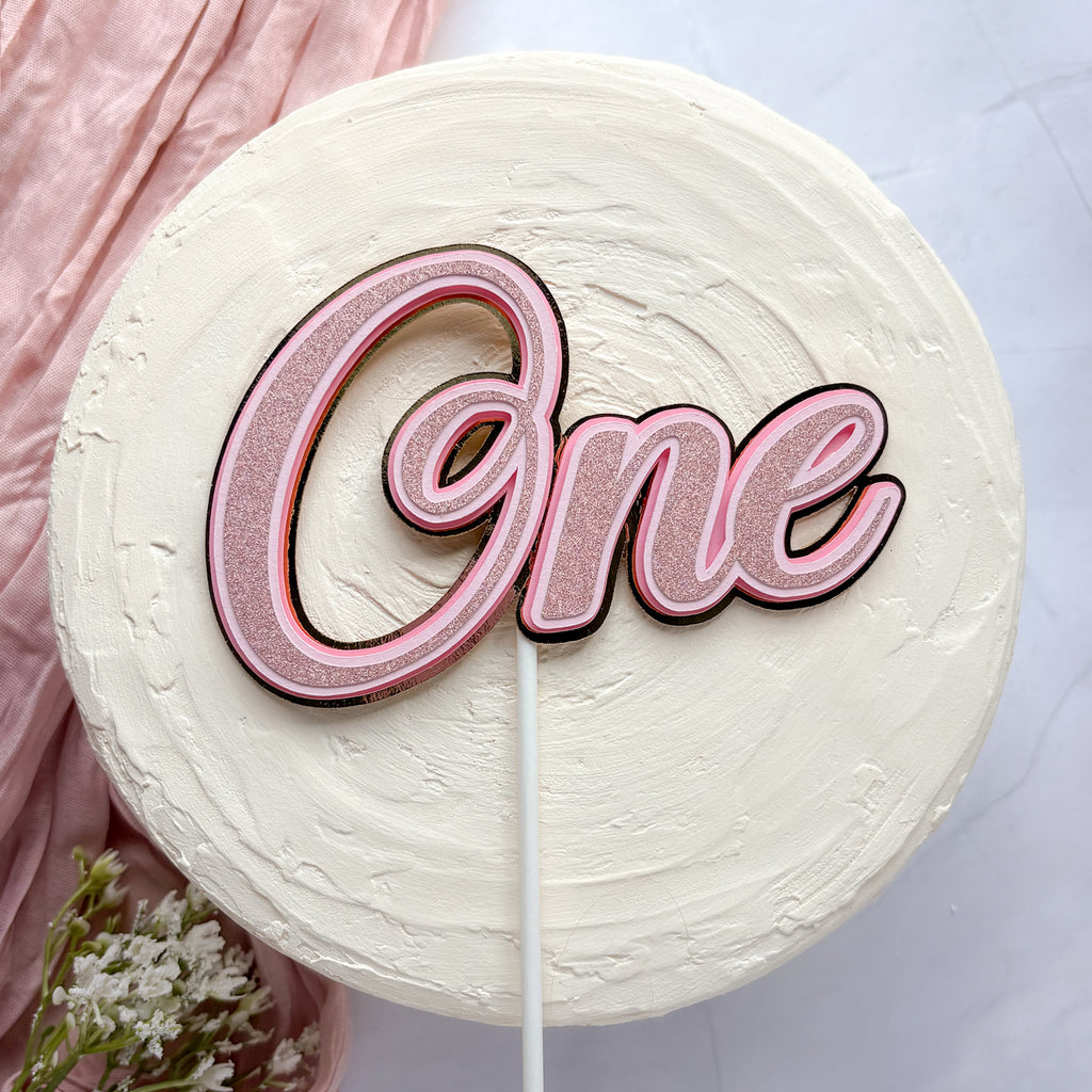 Script “One” Cake Topper – Simple & Sweet